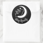Blijf Spooky Ronde Sticker zwart (Tas)