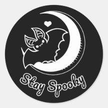 Blijf Spooky Ronde Sticker zwart