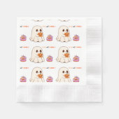 Blijf Spooky Schattige Ghost & Pumpkin Halloween P Servet (Voorkant)