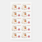 Blijf Spooky Schattige Ghost & Pumpkin Halloween P Servet (Voorkant)
