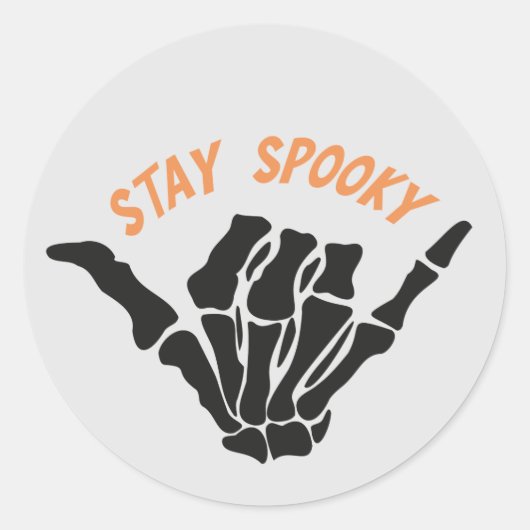 Blijf Spooky Skeleton Hand Sticker (Voorkant)