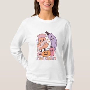 Blijf Spooky Verpleegster Halloween Lange Mouw T-shirt