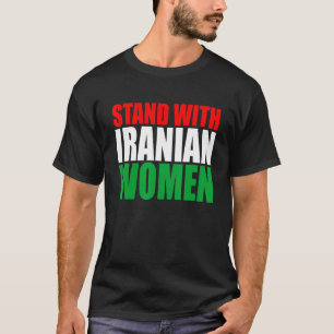 Blijf staan bij Iraanse vrouwen die vrij leven in T-shirt