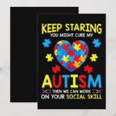 Blijf Staren Misschien Genees Je Mijn Autisme Kaart (Voorkant / Achterkant)