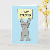 Blijf sterk aanmoedigingskat kaart (Gele Bloem)