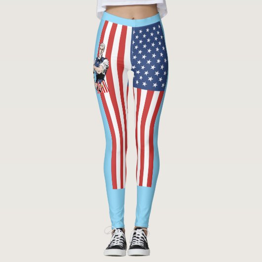 Blijf sterk Amerika Leggings (Voorkant)