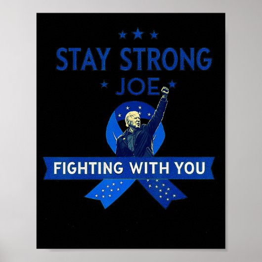 Blijf sterk Biden Patriotic Support Ribbon Prostat Poster (Voorkant)