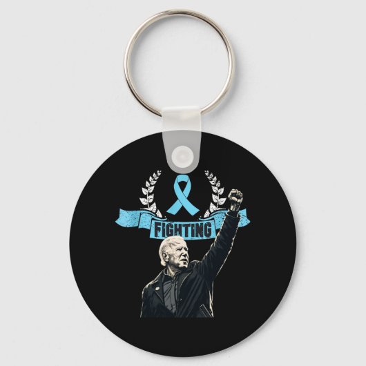 Blijf sterk Biden Patriotic Support Ribbon Prostat Sleutelhanger (Voorkant)