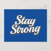 Blijf sterk blauw briefkaart (Voorkant)