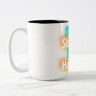 Blijf sterk, blijf gezond - Motivatie wellness Tweekleurige Koffiemok