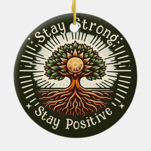 Blijf sterk, blijf positief keramisch ornament (Achterkant)