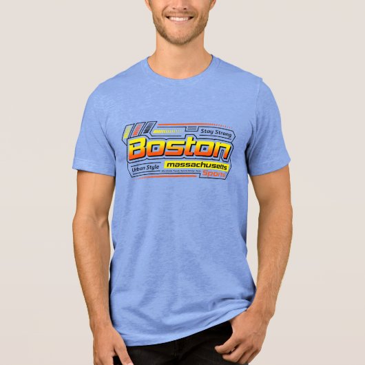 Blijf sterk Boston Massachusetts Sport T-shirt (Voorkant)