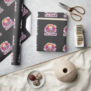 Blijf Sterk Cute Skelet Inpakpapier