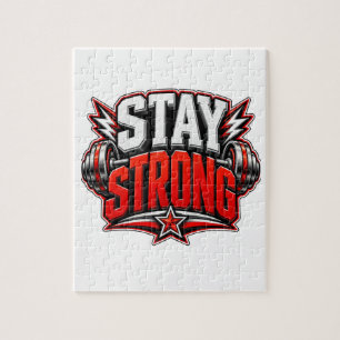Blijf Sterk Fitness Motivatie Gym Workout Design Legpuzzel