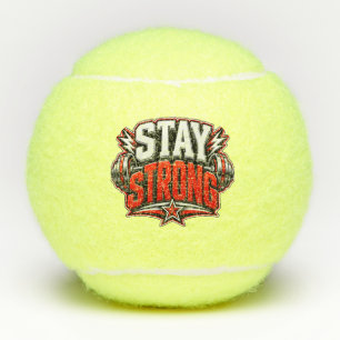 Blijf Sterk Fitness Motivatie Gym Workout Design Tennisballen
