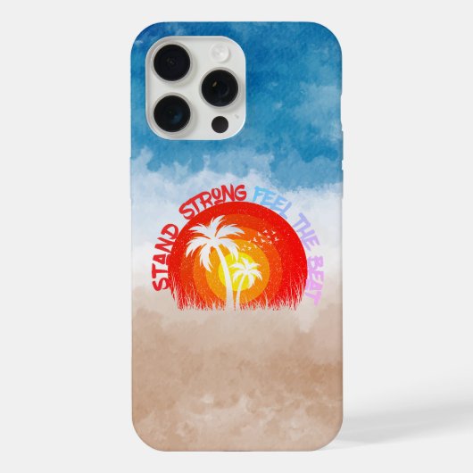 Blijf sterk - Funky Beach Edition iPhone Hoesje (Achterkant)