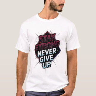 "Blijf sterk, geef nooit op" Motivatie T-shirt