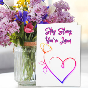 Blijf sterk, je bent geliefd minimalistisch en wor kaart