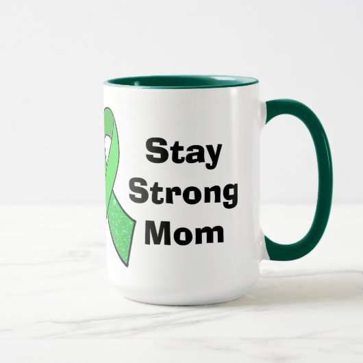 "Blijf Sterk Mama" Lyme-bewustzijnsmok Mok (Rechts)
