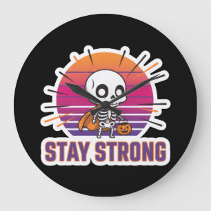 Blijf Sterk Mooie Skelet Halloween Wandklok