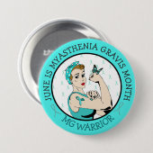 Blijf sterk Myasthenia Gravis Warrior Button (Voorkant /achterkant)