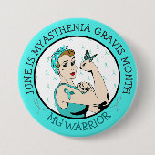 Blijf sterk Myasthenia Gravis Warrior Button (Voorkant)