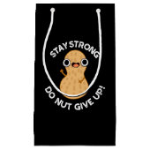 Blijf sterk Niet opgeven Pinda Pun Dark BG Klein Cadeauzakje (Voorkant)