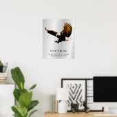 Blijf sterk op Bald Eagle Motivatie Brown Grey Poster (Thuiskantoor)