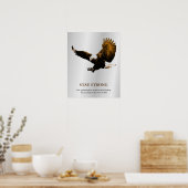 Blijf sterk op Bald Eagle Motivatie Brown Grey Poster (Keuken)