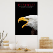 Blijf sterk op Bald Eagle Motivatie Poster (Keuken)