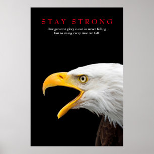 Blijf sterk op Bald Eagle Motivatie Poster