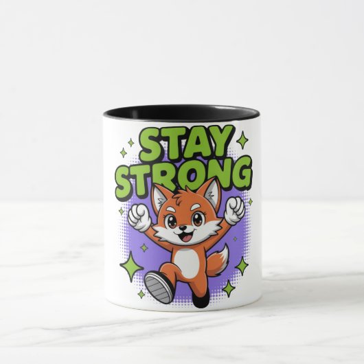 Blijf Sterk Positief Cartoon Design Mok (Midden)