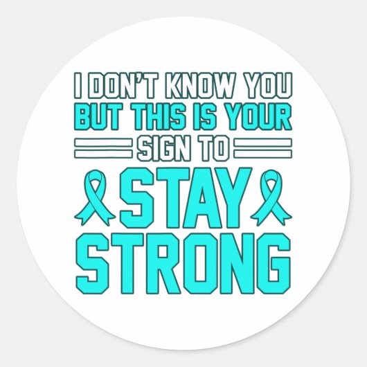 Blijf sterk PTSS Stress Awareness Lint Graphic Ronde Sticker (Voorkant)