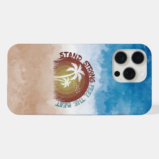 Blijf sterk - Retro Beach Edition iPhone Hoesje (Achterkant horizontaal)