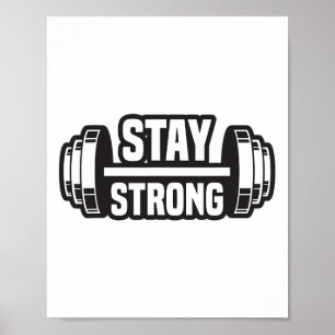 Blijf sterk Strongman Powerlifting Bodybuilding Mo Poster