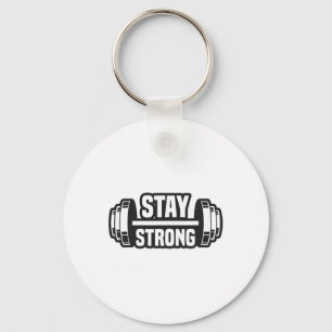 Blijf sterk Strongman Powerlifting Bodybuilding Mo Sleutelhanger