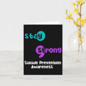 Blijf sterk Suicide Prevention Awareness Semicolon Kaart (Gele Bloem)