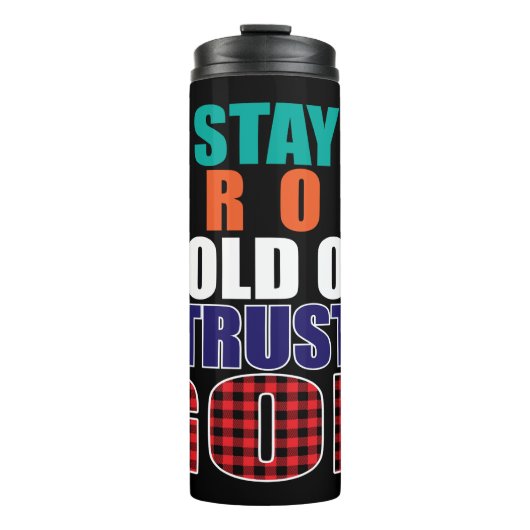 Blijf sterk vasthouden aan God vertrouwen Thermosbeker (Voorkant)