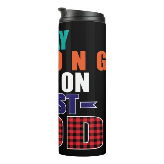 Blijf sterk vasthouden aan God vertrouwen Thermosbeker (Geroteerd rechts)