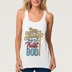 Blijf Sterk Vertrouw God Christelijk Kruis Shirt O