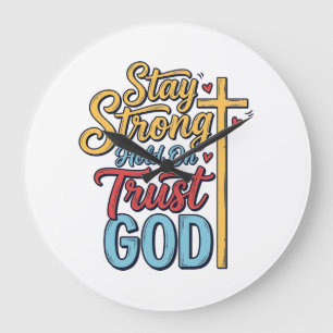Blijf Sterk Vertrouw God Christelijk Kruis Shirt O Grote Klok