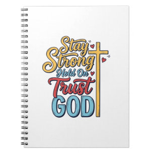 Blijf Sterk Vertrouw God Christelijk Kruis Shirt O Notitieboek