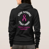 BLIJF STERK VLUCHTRUIM HARD.. Breasr Cancer Hoodie (Achterkant)