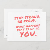 Blijf sterk Wees trots Inspirerend citaten Briefka Briefkaart (Voorkant / Achterkant)