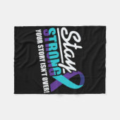 Blijf sterk zelfmoordbewustzijn mentale gezondheid fleece deken (Voorkant (Horizontaal))