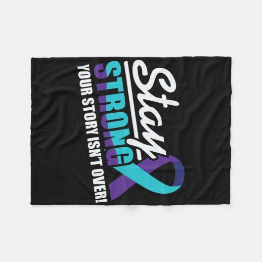 Blijf sterk zelfmoordbewustzijn mentale gezondheid fleece deken (Voorkant (Horizontaal))