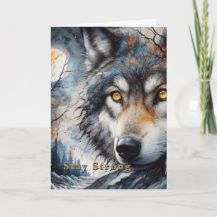 Blijf Sterke Christelijke Wolfkaart Bewerkbaar Kaart