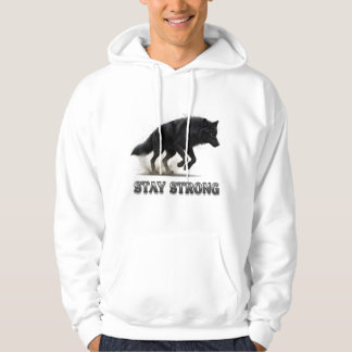 Blijf sterke wolf hoodie