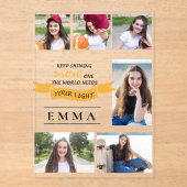 Blijf stralen Acryl Multi Photo Afstudeerder Aanko Acryl Uitnodigingen (Voorkant)