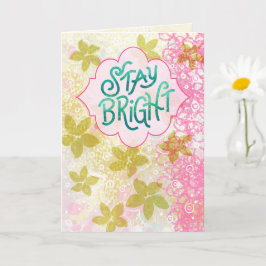 Blijf Stralen – Kleurrijke Abstracte Handlettering Kaart